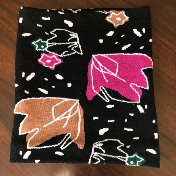 Anthropologie Bel Kazan Georgie Snood Black Motif Print Scarf Neck Warmer - Picture 3 of 8